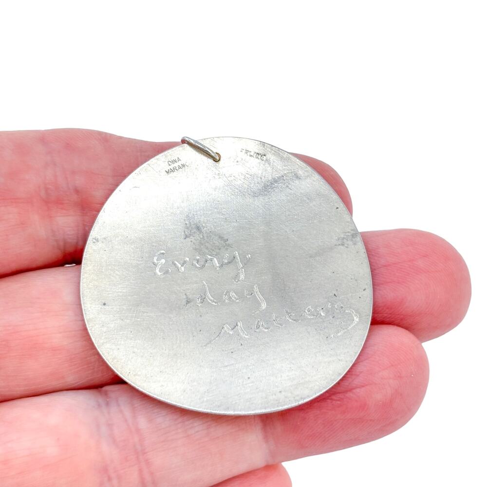 Vintage Sterling Silver 925 Dina Varano Every Day Matters Disc Pendant